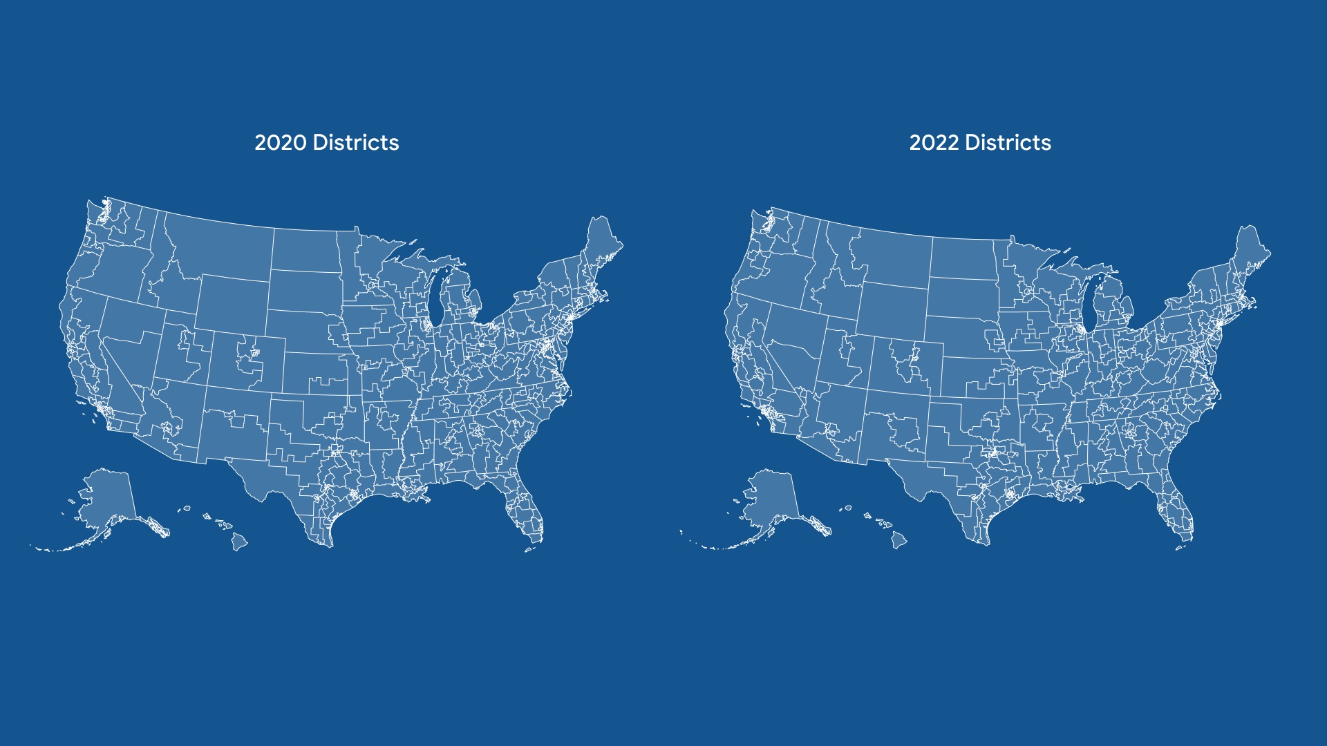 2020 and 2022 Us District map comparison
