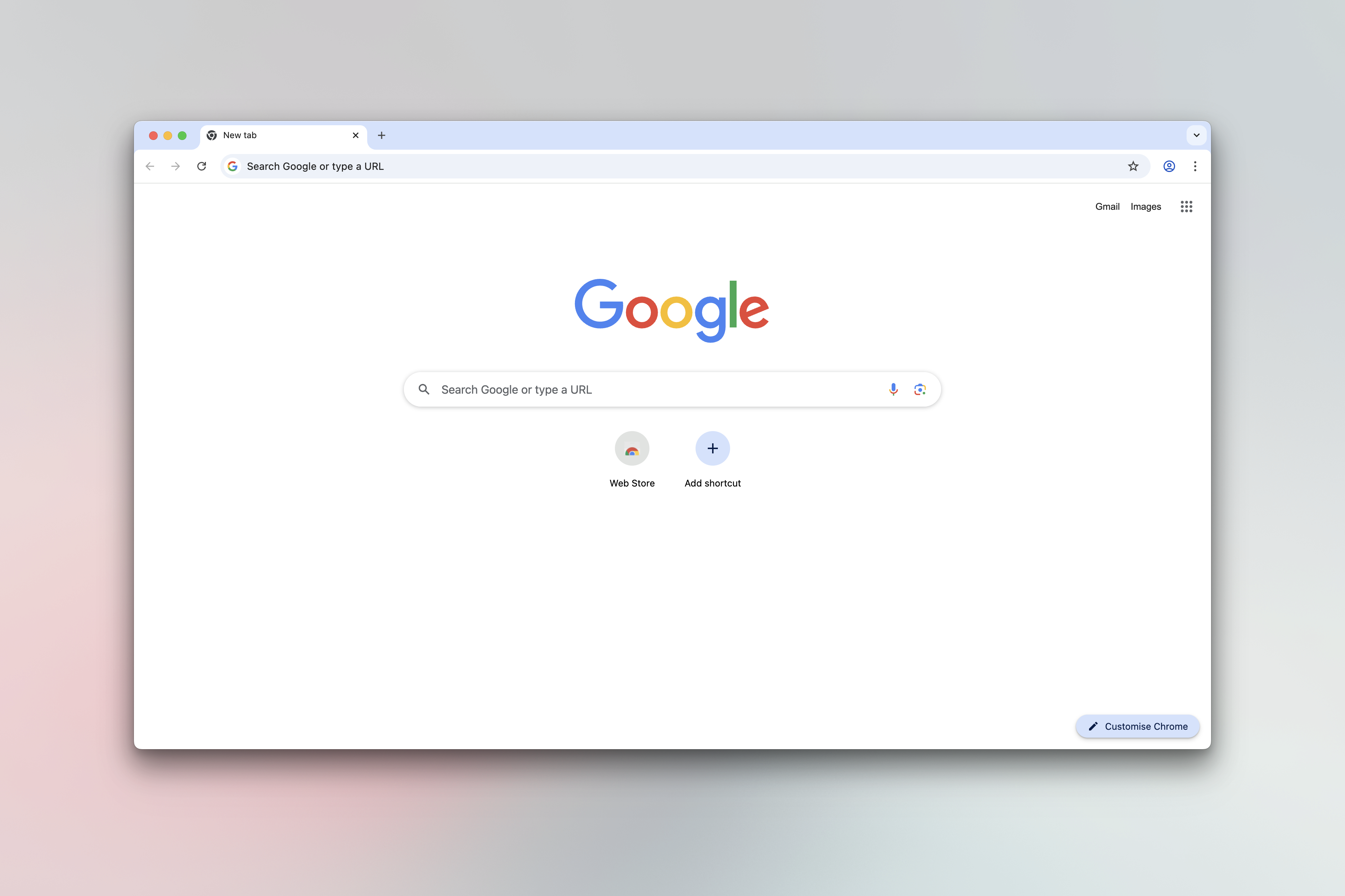 Screenshot of Google Chrome on desktop against a gradient background.